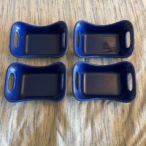 4 Rachael Ray 12 ounce Cobalt Basking Casserole Dishes Free Ship
